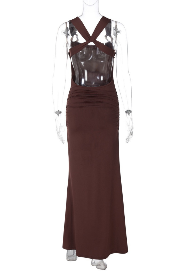 DELLA DRAPELİ BODYCON UZUN ELBİSE