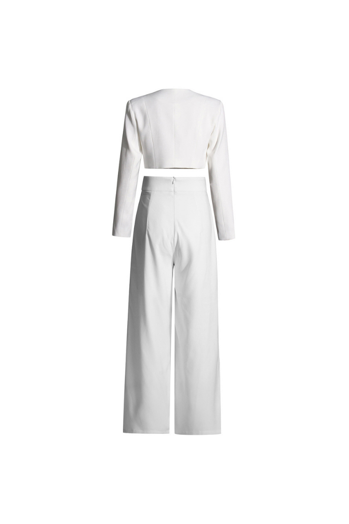 ALYCE CROP CEKET & PİLELİ PANTOLON TAKIM