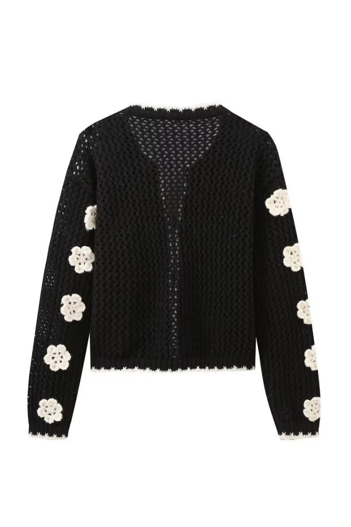 LOTUS ÖRME ÇİÇEKLİ HIRKA