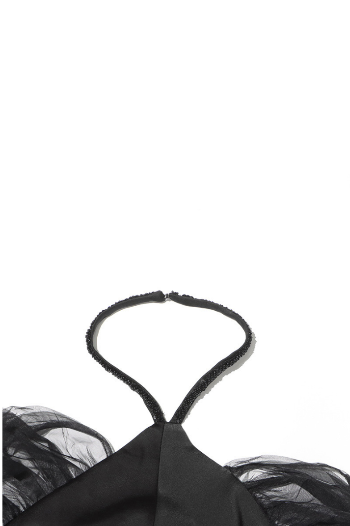 RİLEY HALTER YAKA MİDİ ELBİSE