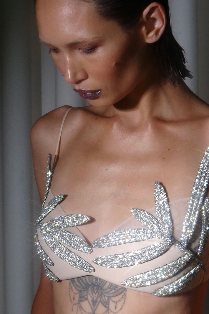 LARA TAŞLI YAPRAK SÜSLEME BRALET