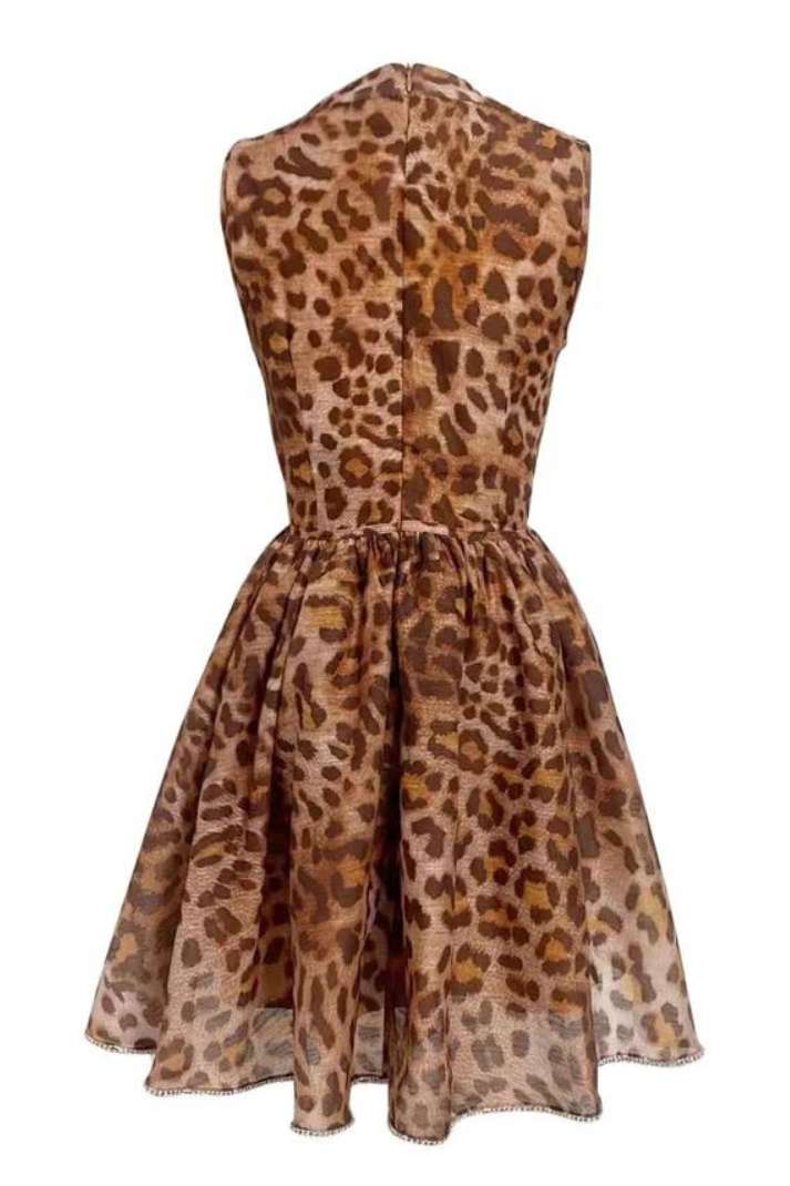 ANNABEL LEOPAR DESENLİ MİNİ ELBİSE