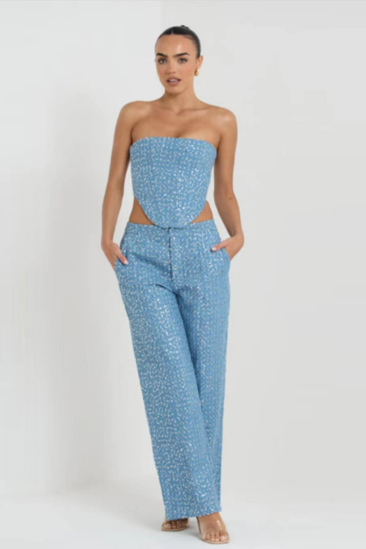 GLORİA CROP VE PANTOLON TAKIM