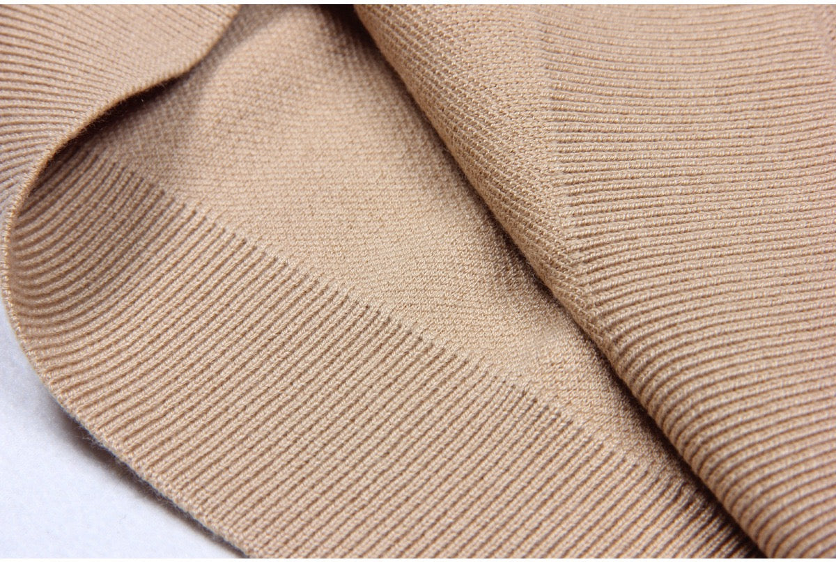 MEGAN KISA KOLLU CAMEL ÖRME T-SHIRT