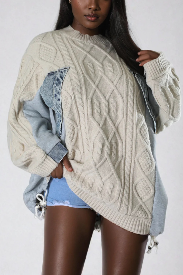JENNA PATCHWORK ÖRGÜ KAZAK