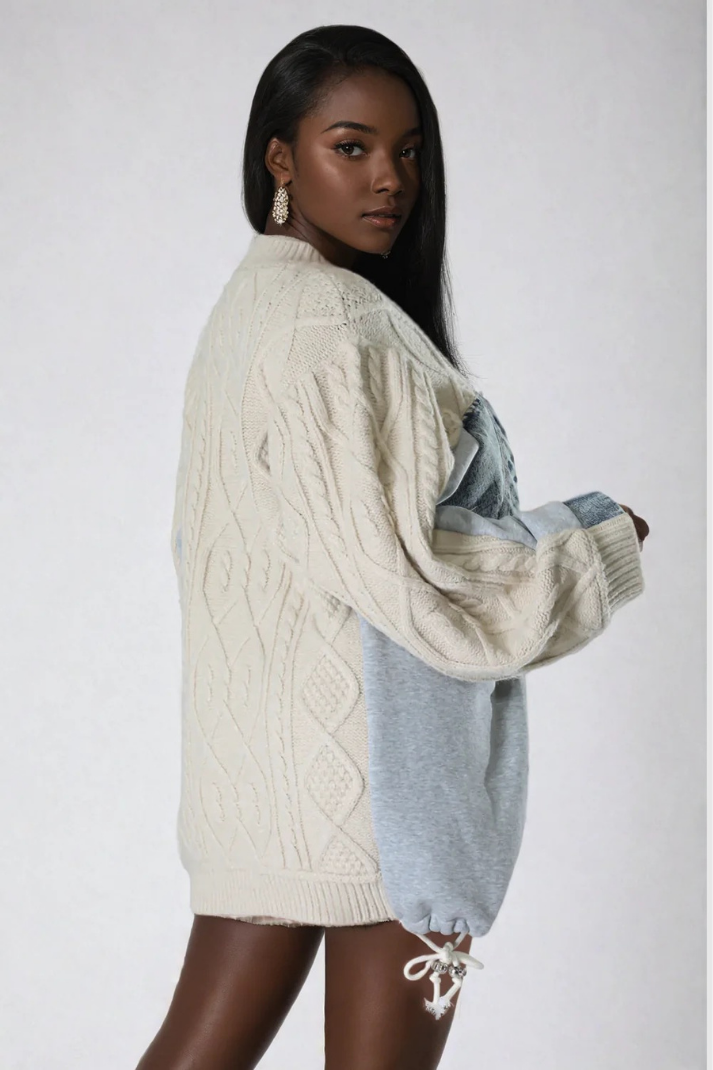 JENNA PATCHWORK ÖRGÜ KAZAK