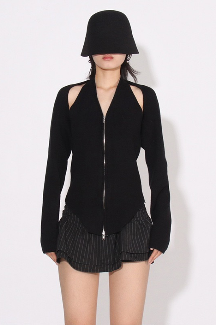 LORA ÖRME HALTER YAKA BLUZ & HIRKA TAKIM