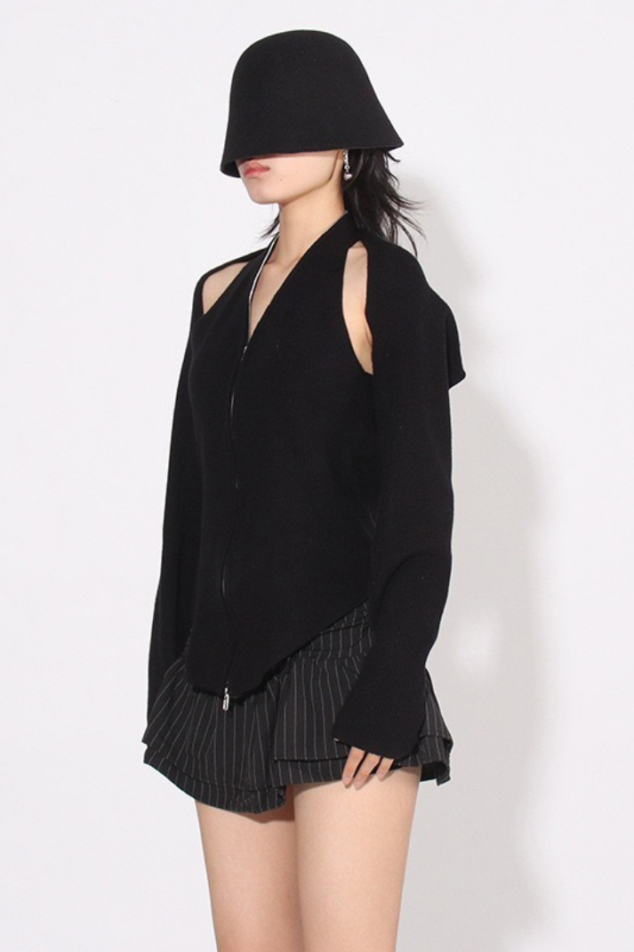 LORA ÖRME HALTER YAKA BLUZ & HIRKA TAKIM