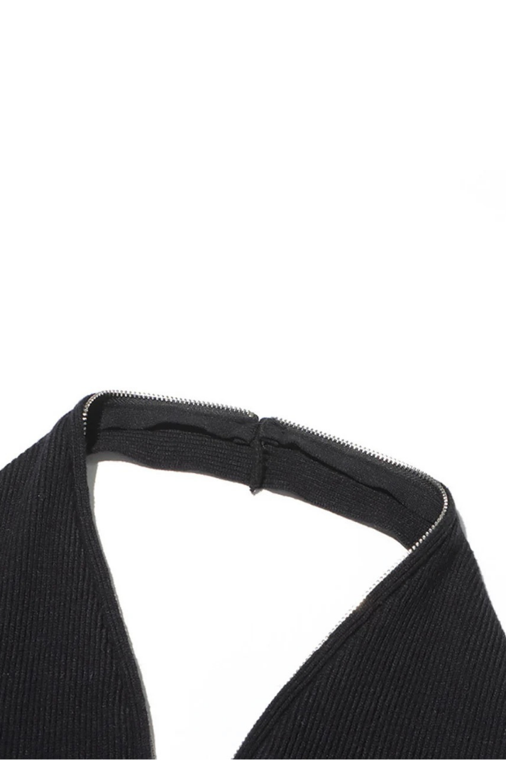 LORA ÖRME HALTER YAKA BLUZ & HIRKA TAKIM