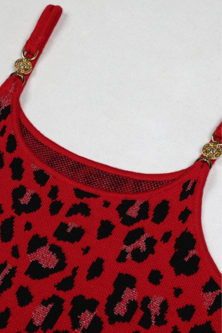 DARLA LEOPAR DESEN MİNİ ELBİSE
