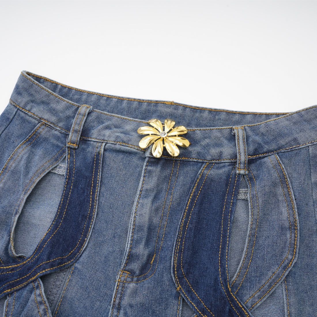 NİDES YÜKSEK BEL PENCERELİ JEANS