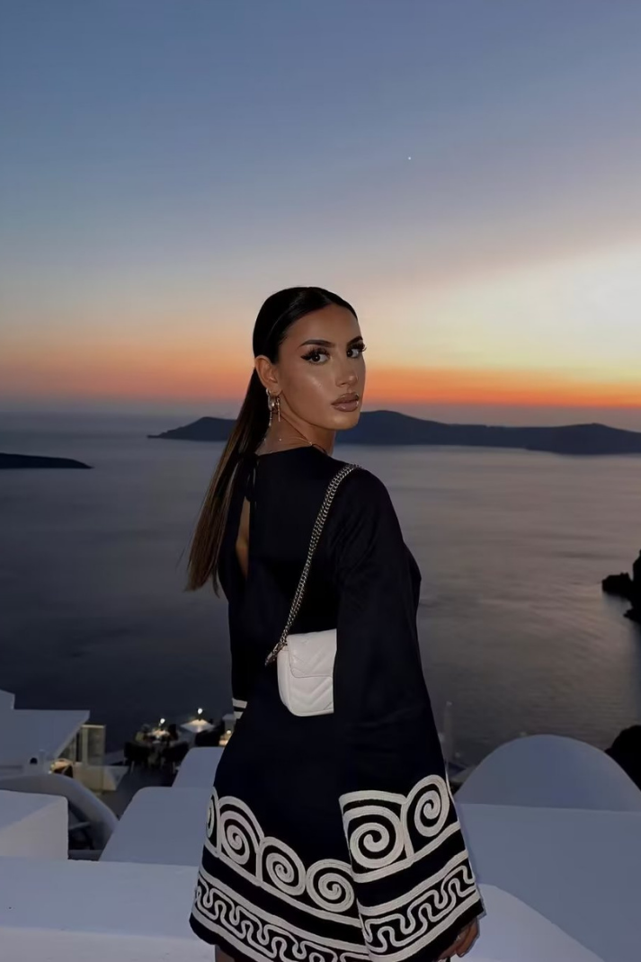 RAQUEL NAKIŞLI MİNİ ELBİSE
