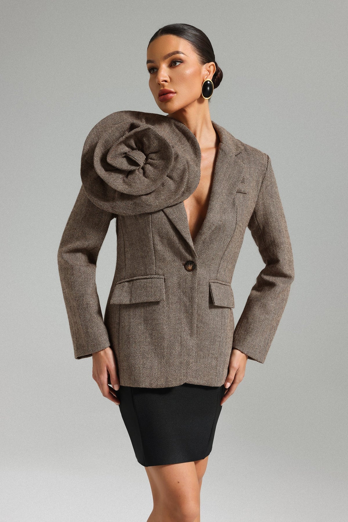 NALA ÇİÇEK ROZETLİ BLAZER CEKET
