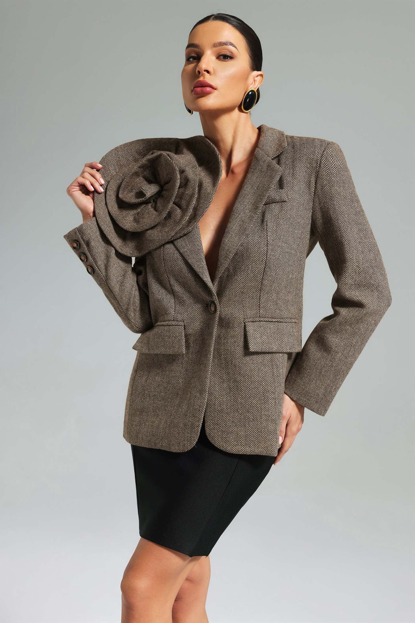 NALA ÇİÇEK ROZETLİ BLAZER CEKET
