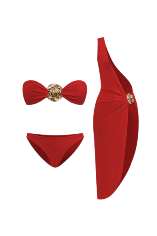 WİLL RED BİKİNİ TAKIMI & PAREO SET